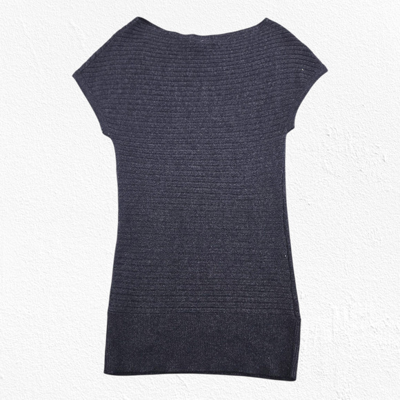 Calvin Klein Dark Plum Rib Knit Tunic Sweater Merino Alpaca Minimalist Size XS - Picture 8 of 8